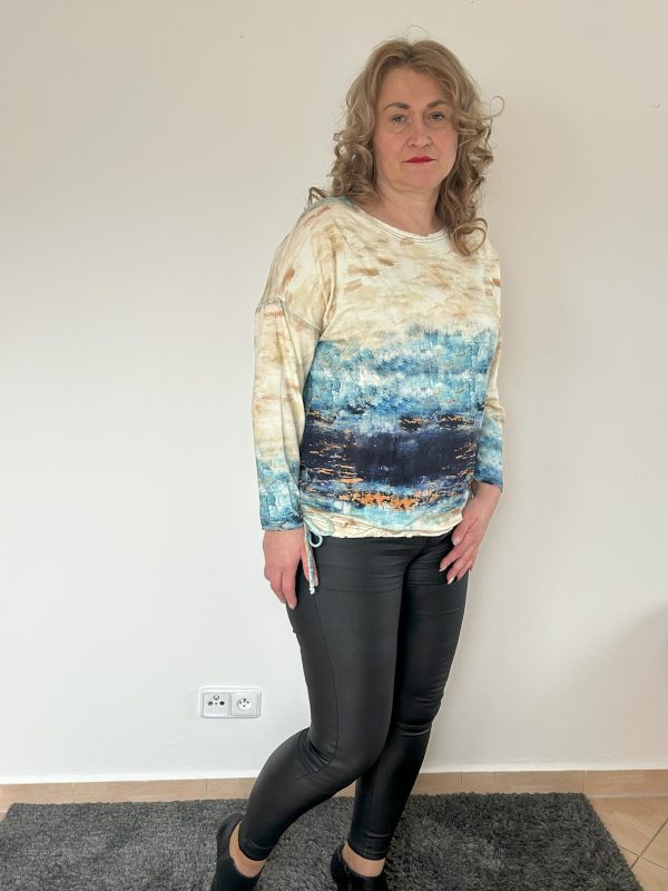 Halenka modro-béžová batika - Image 3