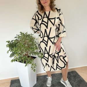 Šaty béžové s černou