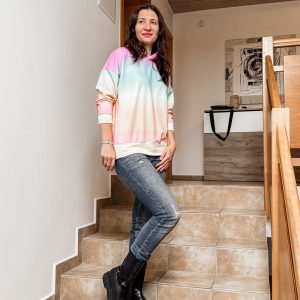 Mikina s kapucí duhová
